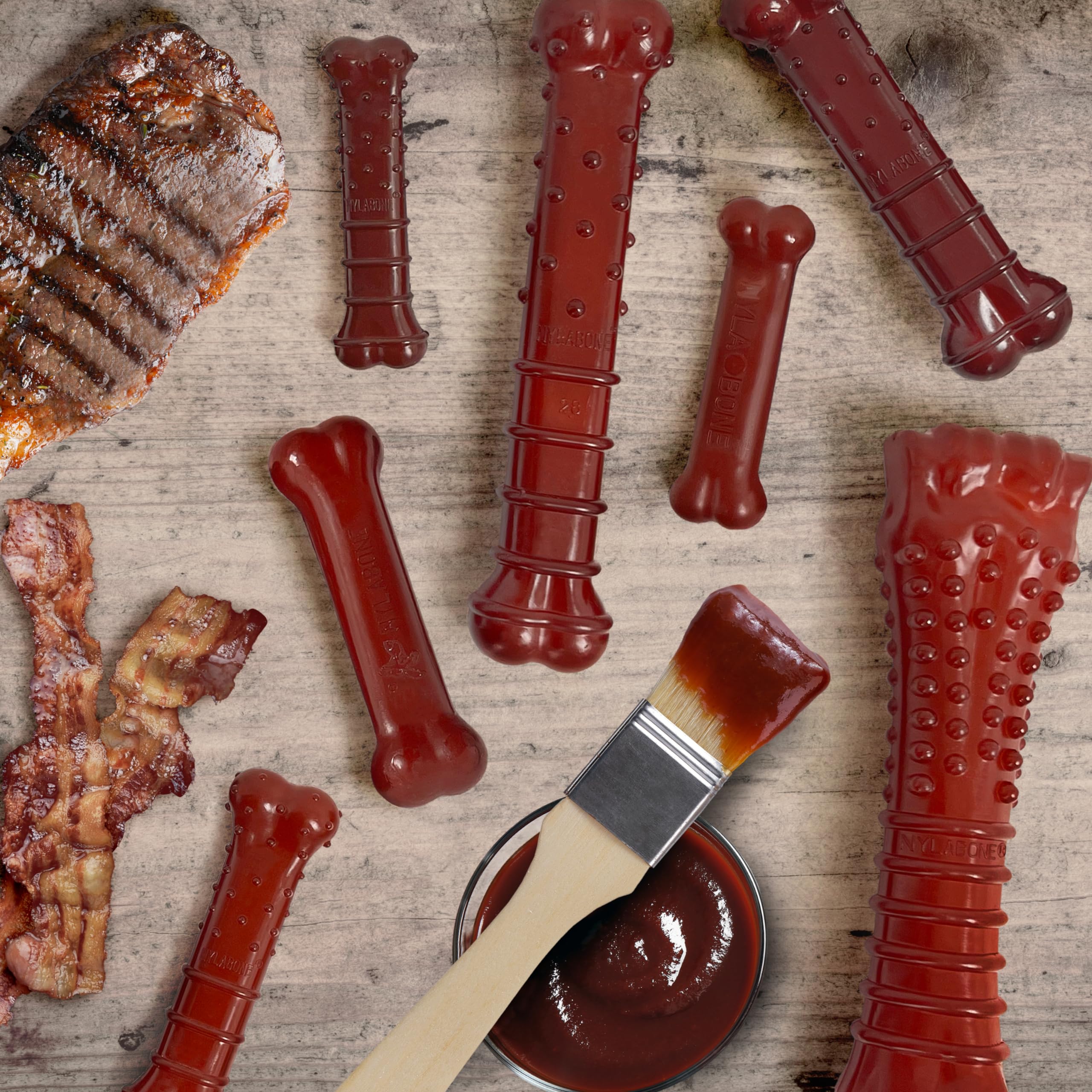 Nylabone Textured Bone Power Chew exclusive basting technique adds extra flavor