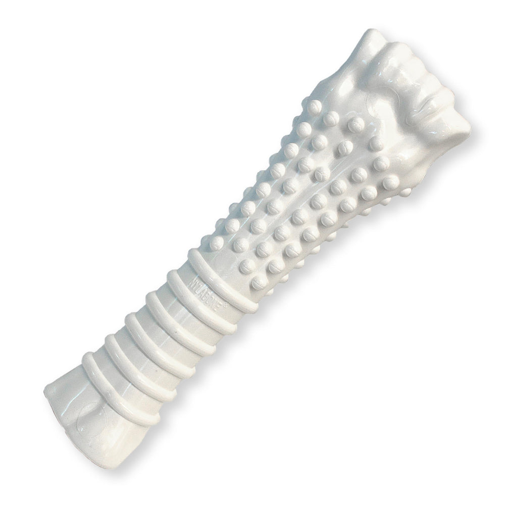 Nylabone Textured Knuckle Bone toy front view, durable for aggressive chewers.