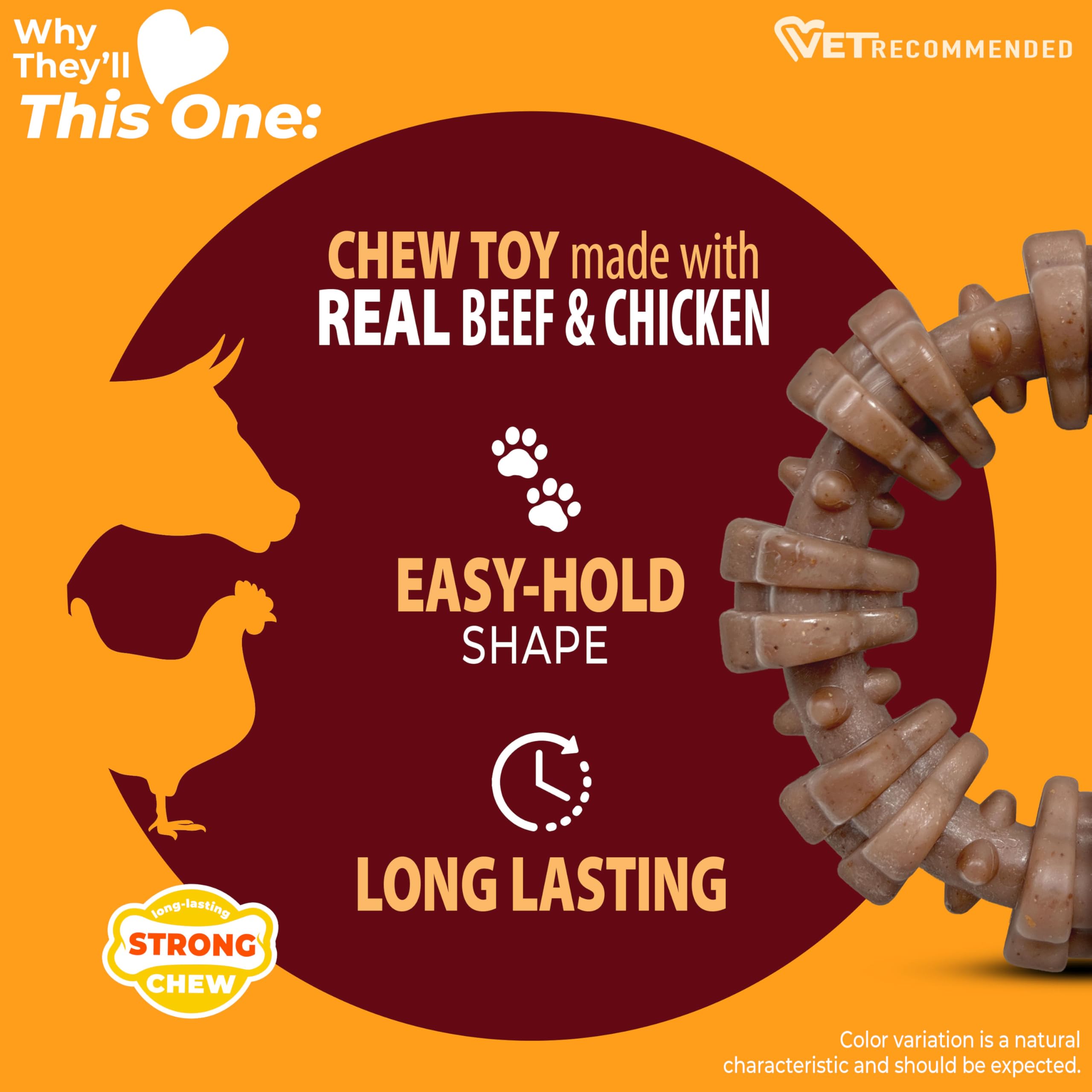 Nylabone textured ring proudly made in the USA in New Jersey.