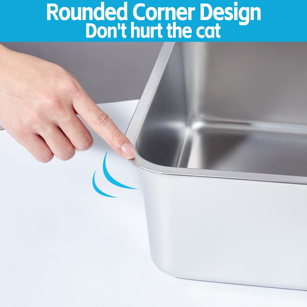 Nyutu stainless steel litter box versatile for pet bath or storage use