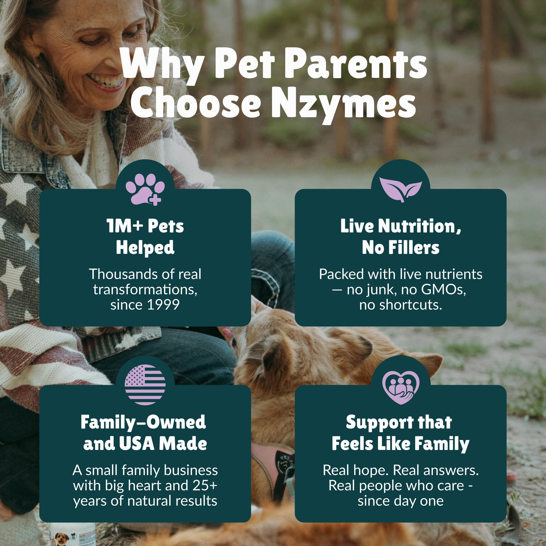 Nzymes Bac-Pak Plus pour being mixed into pet food for easy dosing
