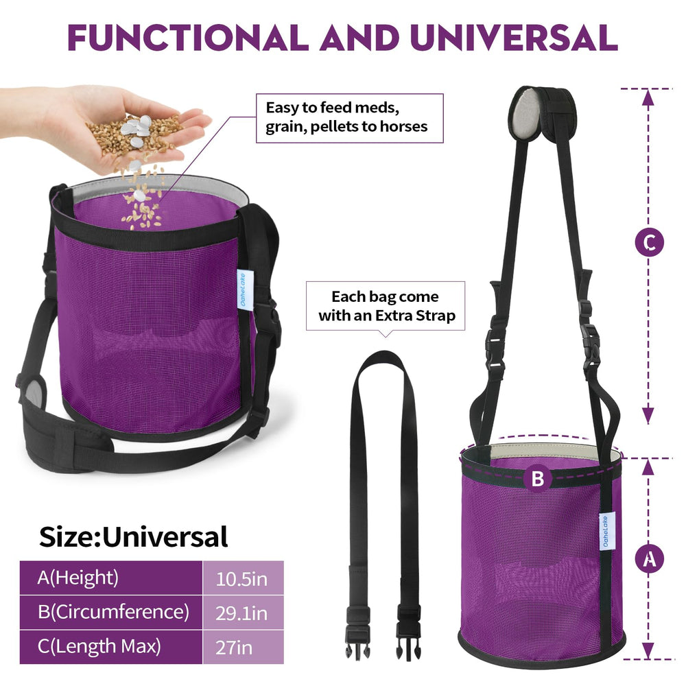 OAHELAKE universal-fit feed bag with adjustable straps