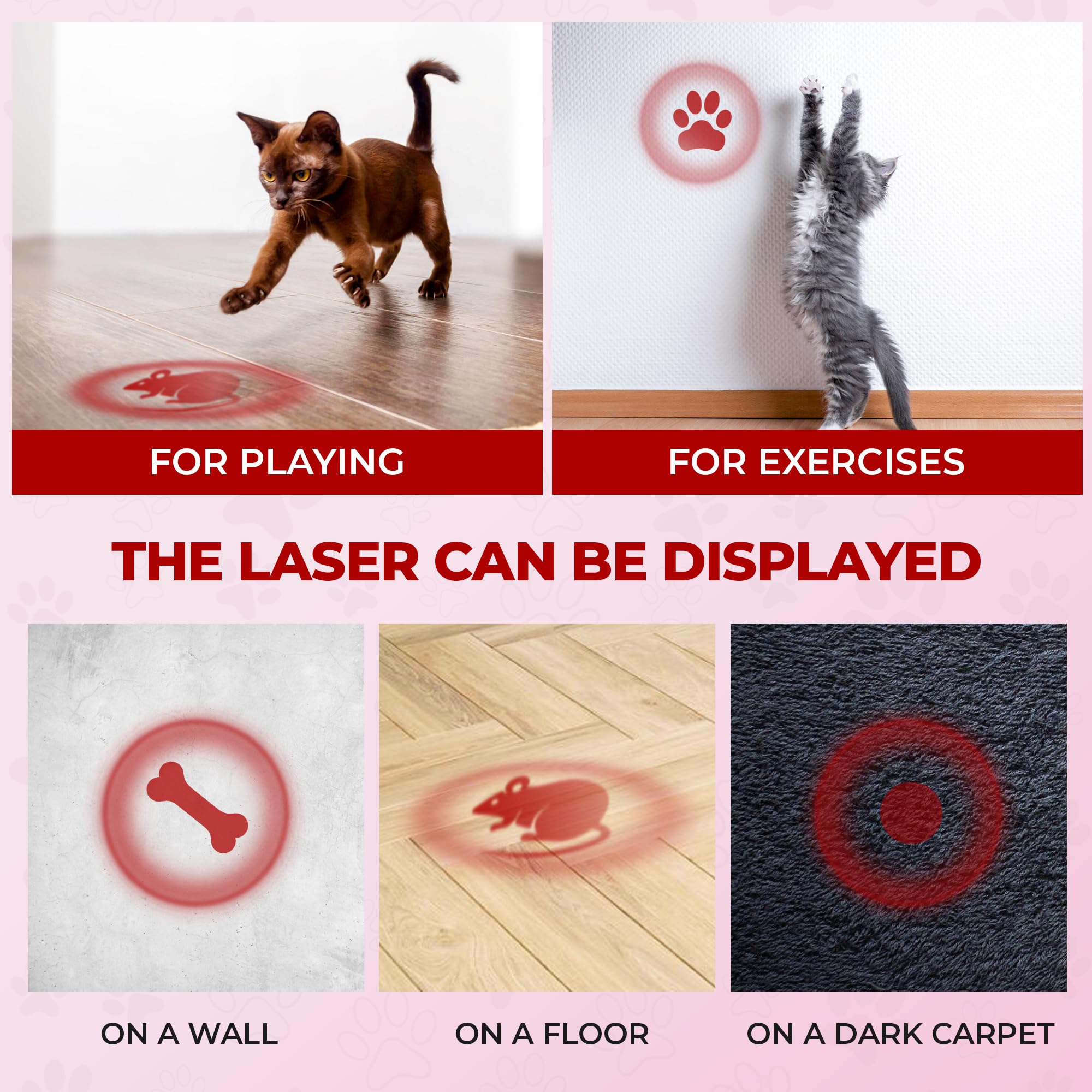 O'ANTOO fish design projector invites hunting-inspired cat play.
