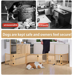 Oapety solid wood pet gate natural pine wood for odor-free warmth.