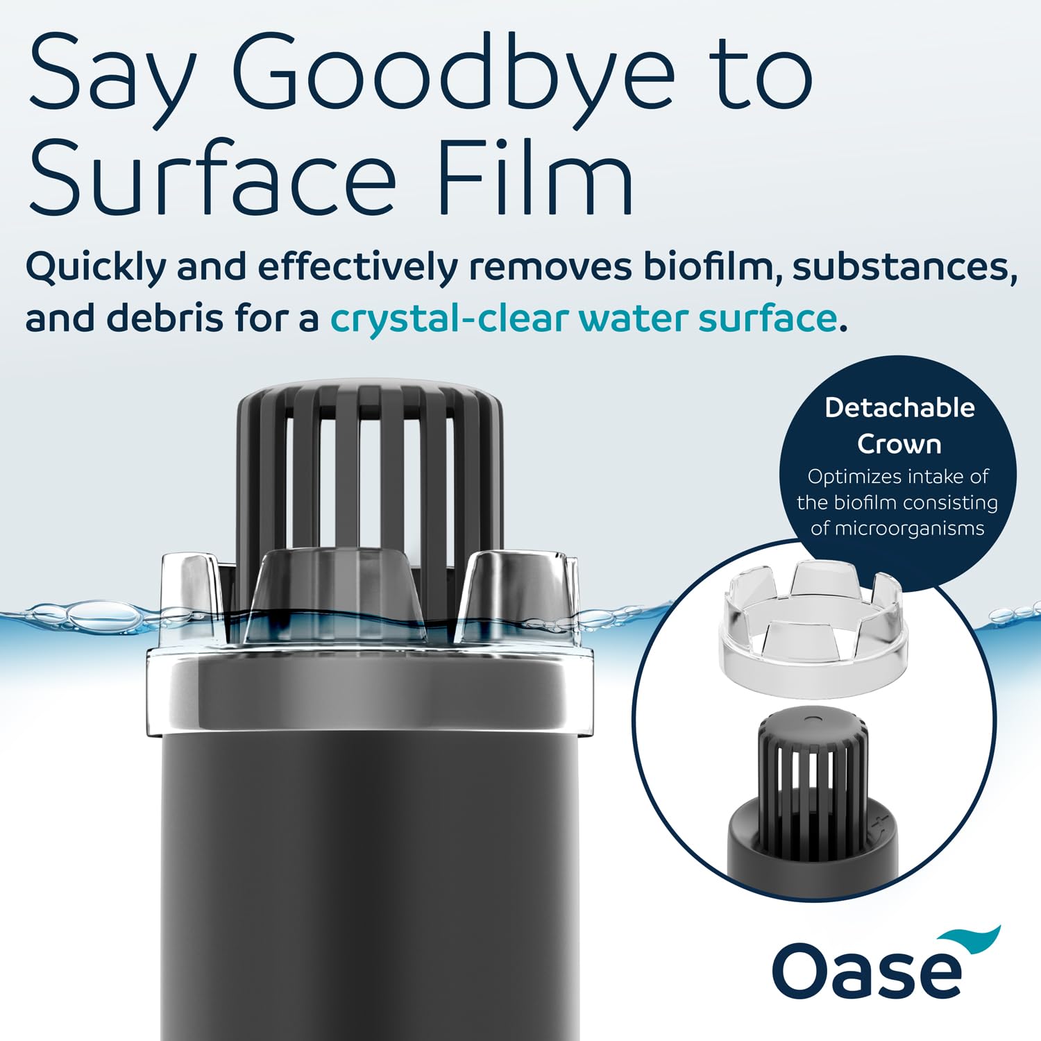 OASE CrystalSkim 350 adjustable flow tailors skim rate to your tank