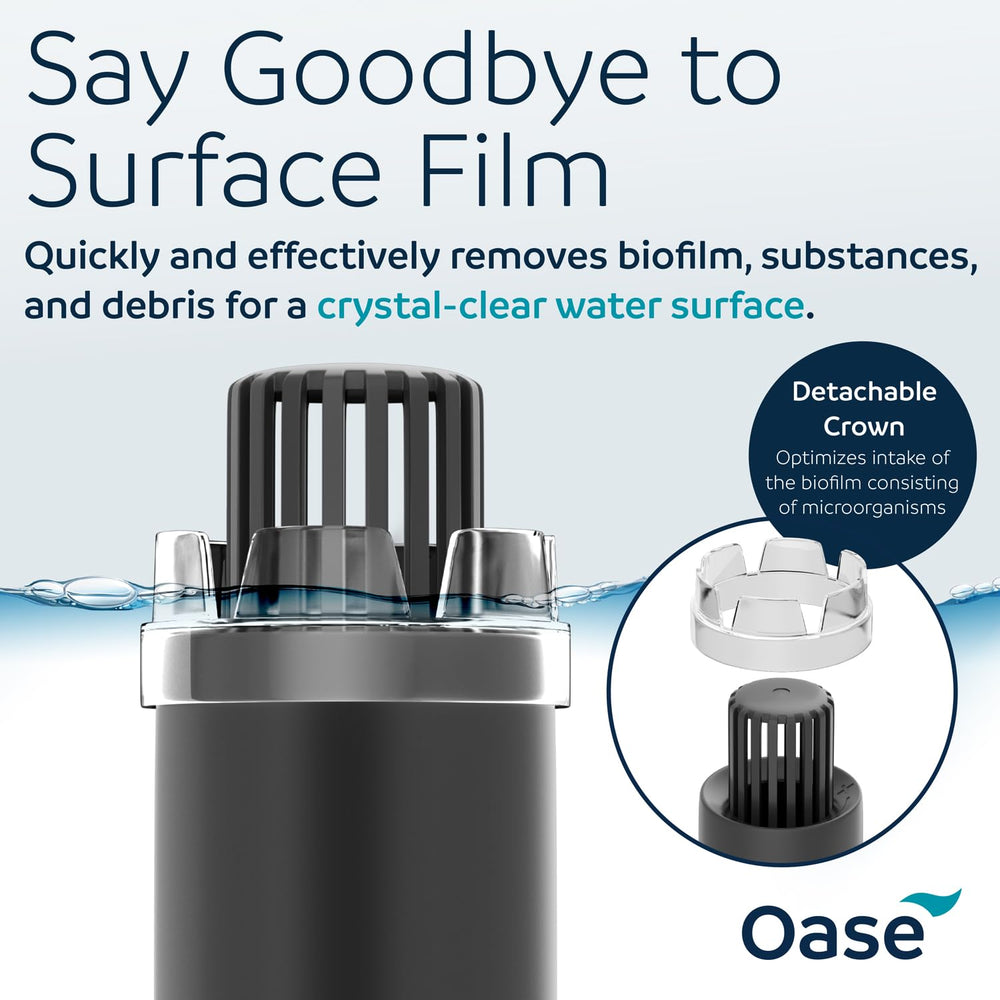 OASE CrystalSkim 350 adjustable flow tailors skim rate to your tank