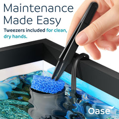 OASE CrystalSkim 350 bottom outlet boosts circulation in low-flow areas