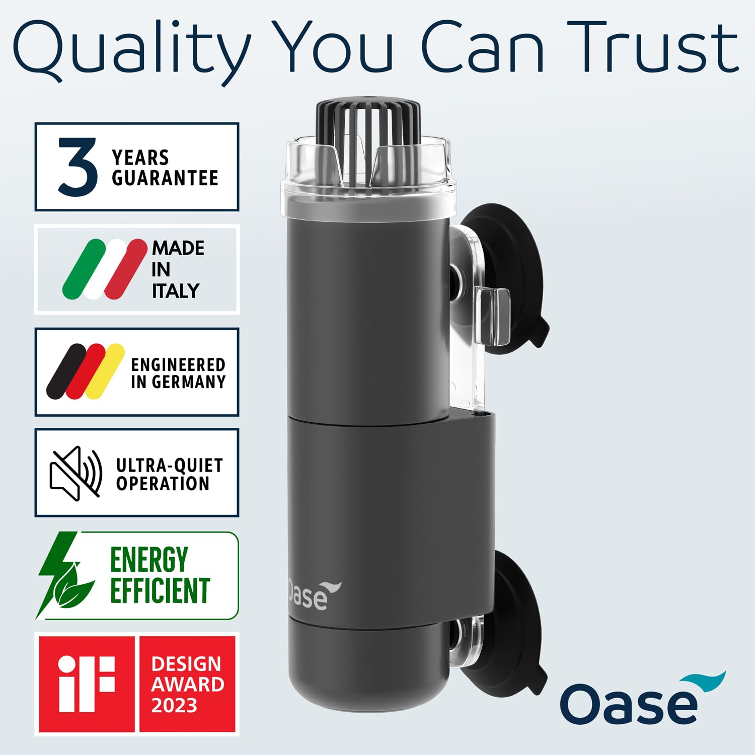 OASE CrystalSkim 350 suction cups enable quick, secure installation