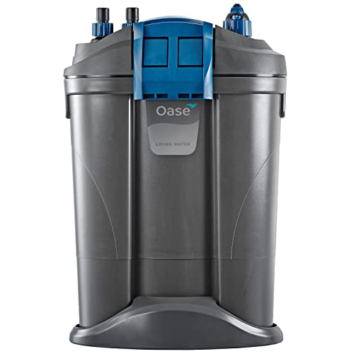 OASE Filtosmart Thermo 300 two-stage filtration close-up confirms mechanical and biological layers for better water clarity.