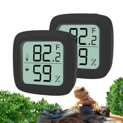 Oasirep Black 2-Pack front view shows dual-zone readouts for terrarium climate checks.