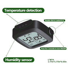 Oasirep Black 2-Pack LCD display enables quick readings for reptile enclosures.