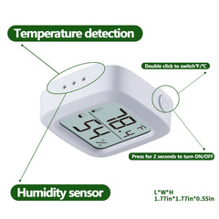 Oasirep digital thermometer shows temperature and humidity at a glance.