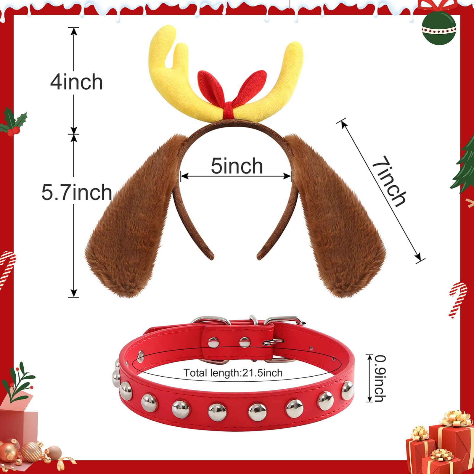 Obavioy red collar choker adjustable for comfortable Christmas and Halloween cosplay