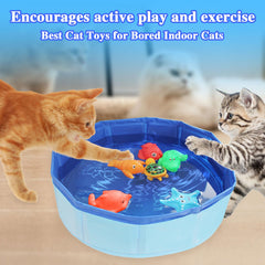Obfuscate cat pool toy bob and weave figures encourage curiosity and paw coordination.
