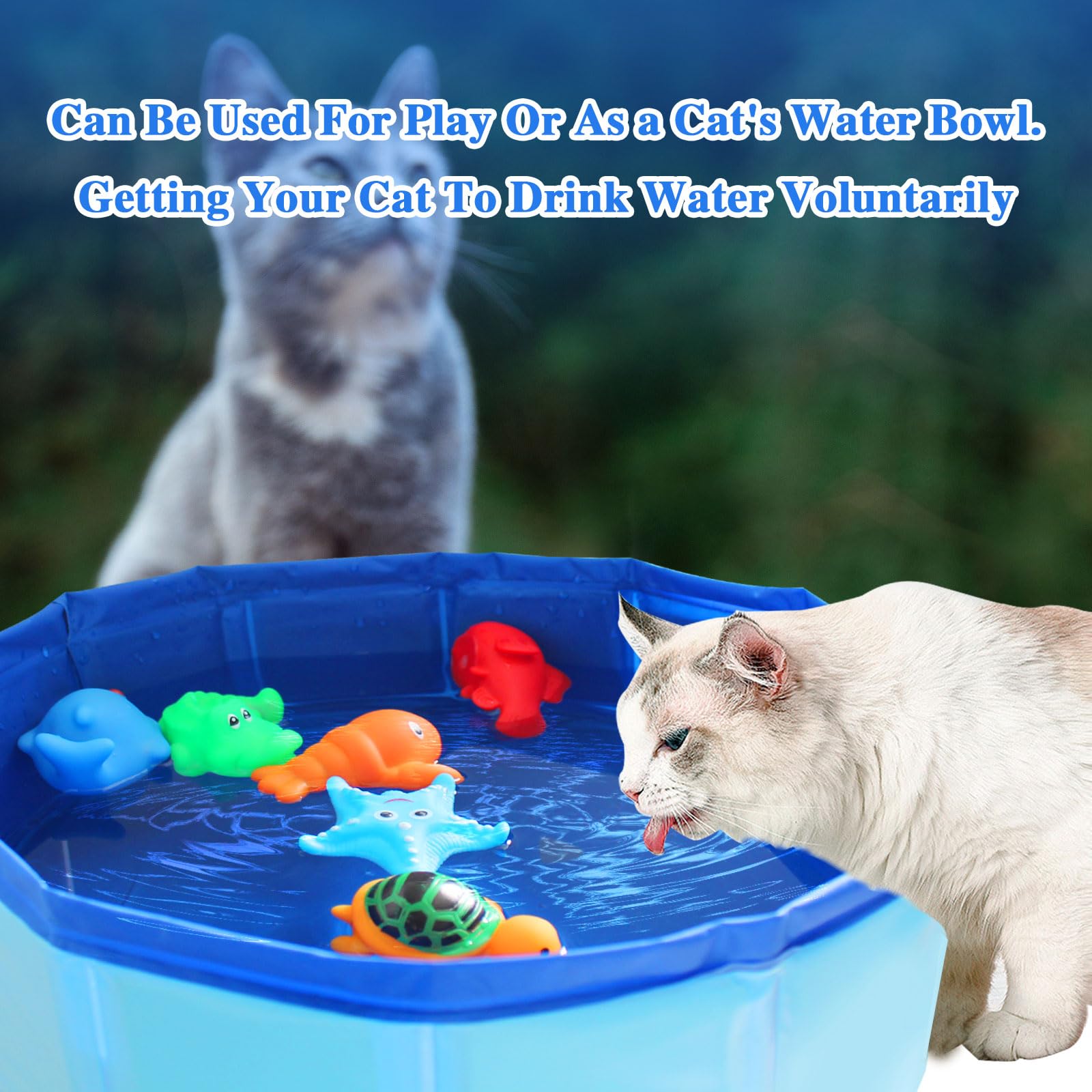 Obfuscate cat pool toy portable design enables quick setup and storage.