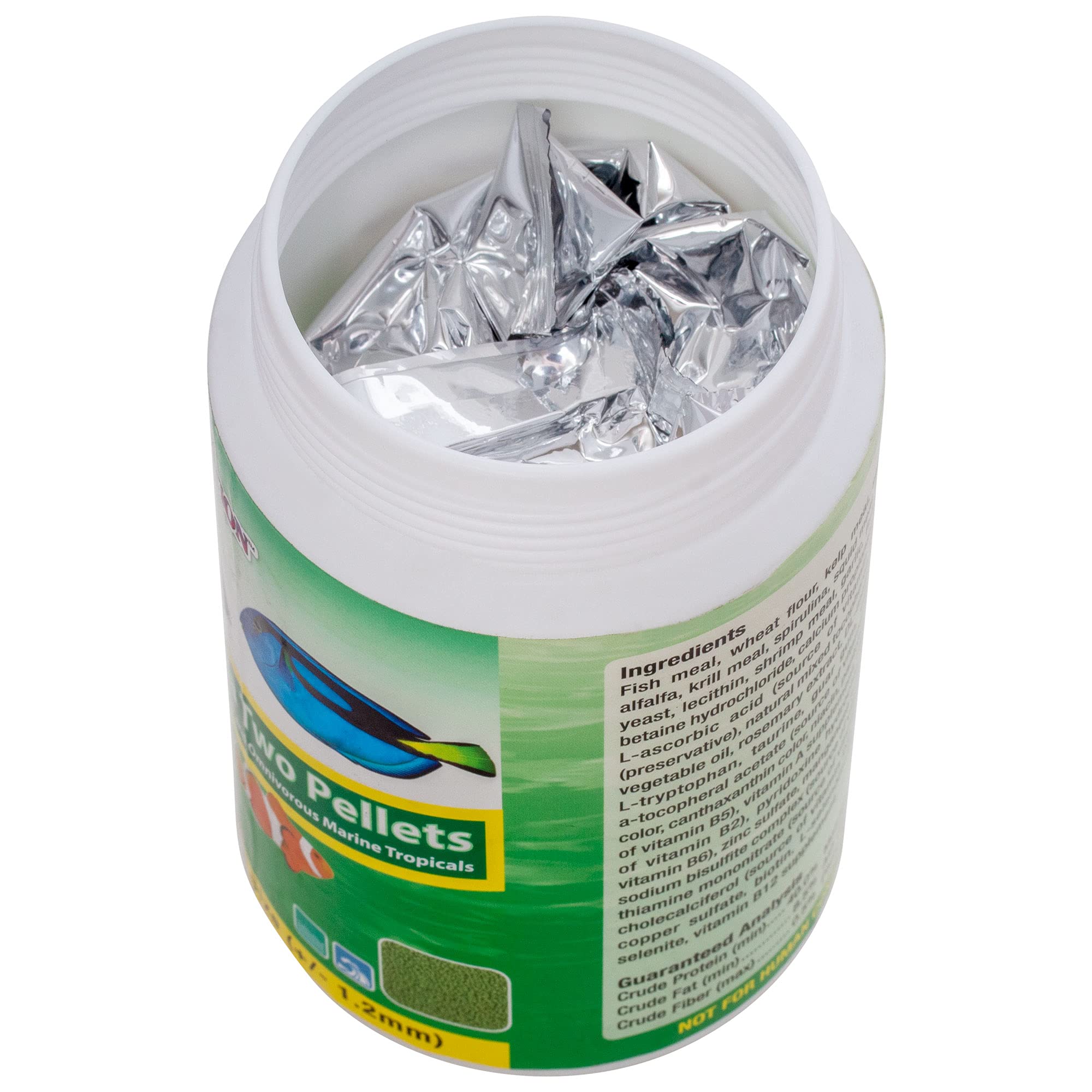 Ocean Nutrition Formula Two oxygen-free packaging preserving maximum freshness of pellets.