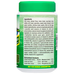 Ingredients like spirulina and kelp visible in Formula Two Pellets for vibrant color