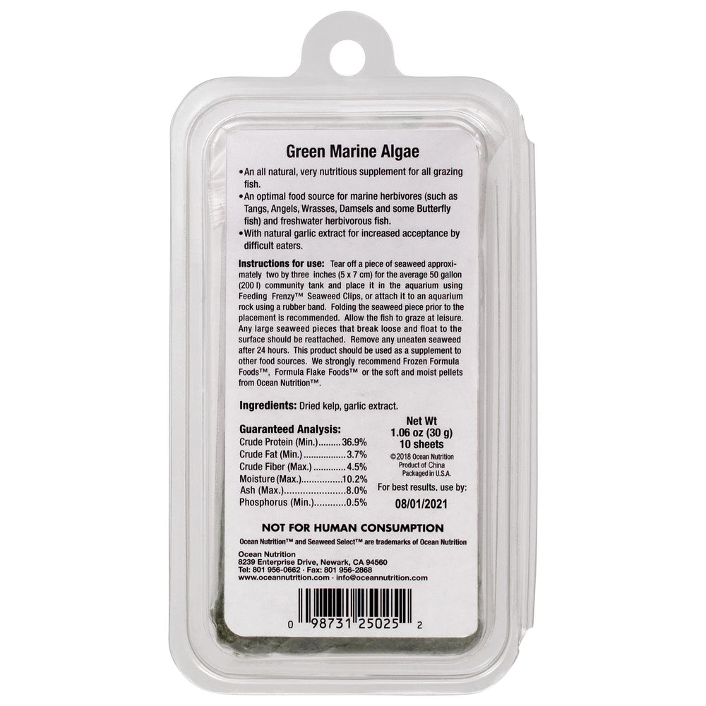 Ocean Nutrition Seaweed Select greens sheets closeup highlighting natural garlic extract aroma