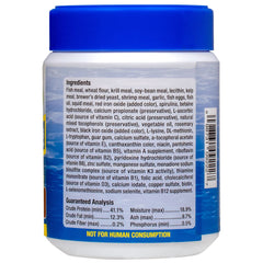Ocean Nutrition fish food pour shot highlights easy feeding with sinking pellets.