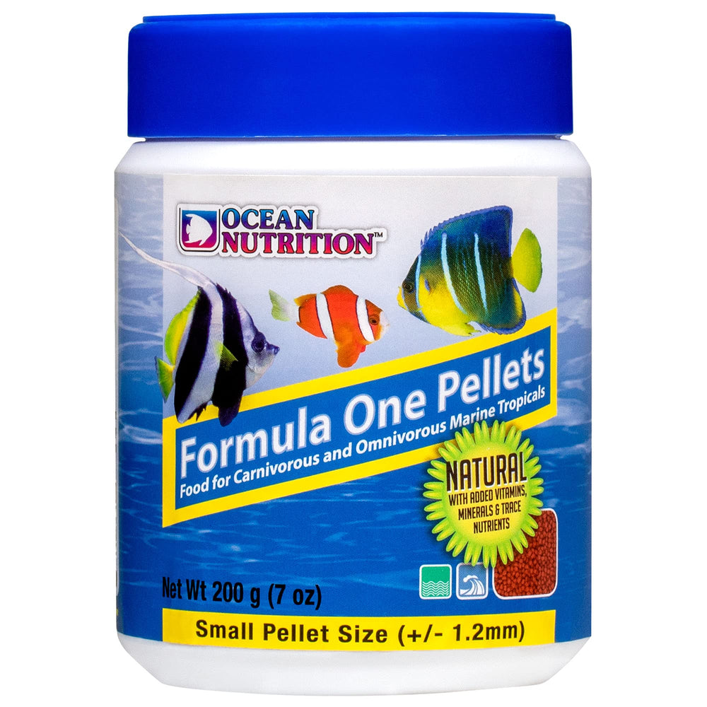Ocean Nutrition tropical fish food soft pellets closeup shows texture for balanced nutrition.
