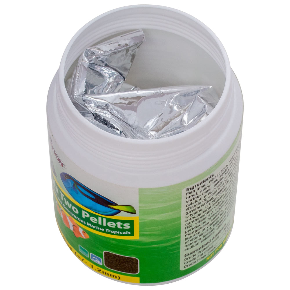 Ocean Nutrition Formula Two Pellets packaging highlights oxygen-free freshness preservation
