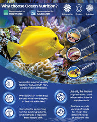 Ocean Nutrition Formula Two Pellets ingredients show spirulina and kelp for color and nutrition