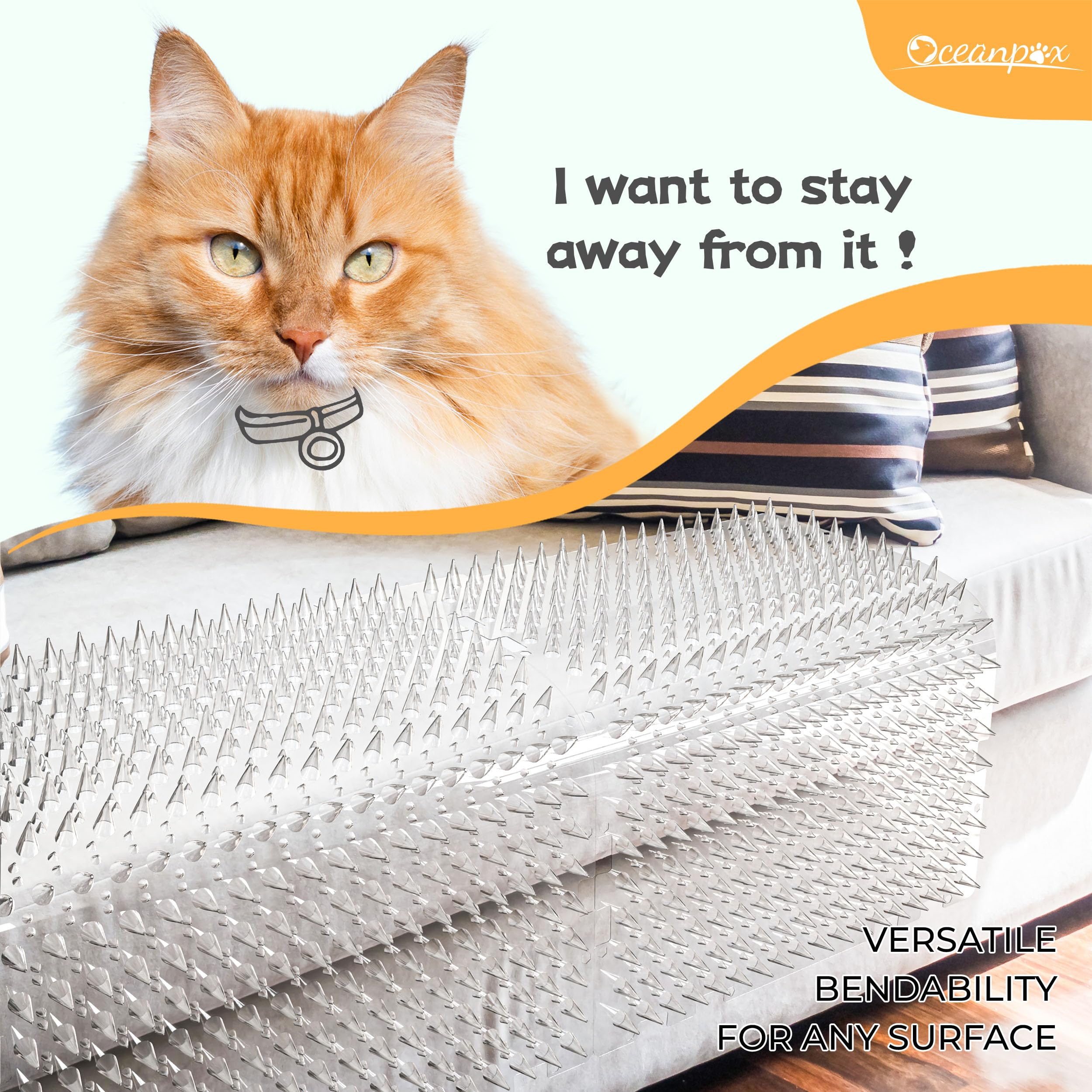 OceanPax cat spikes closeup showing humane deterrent design