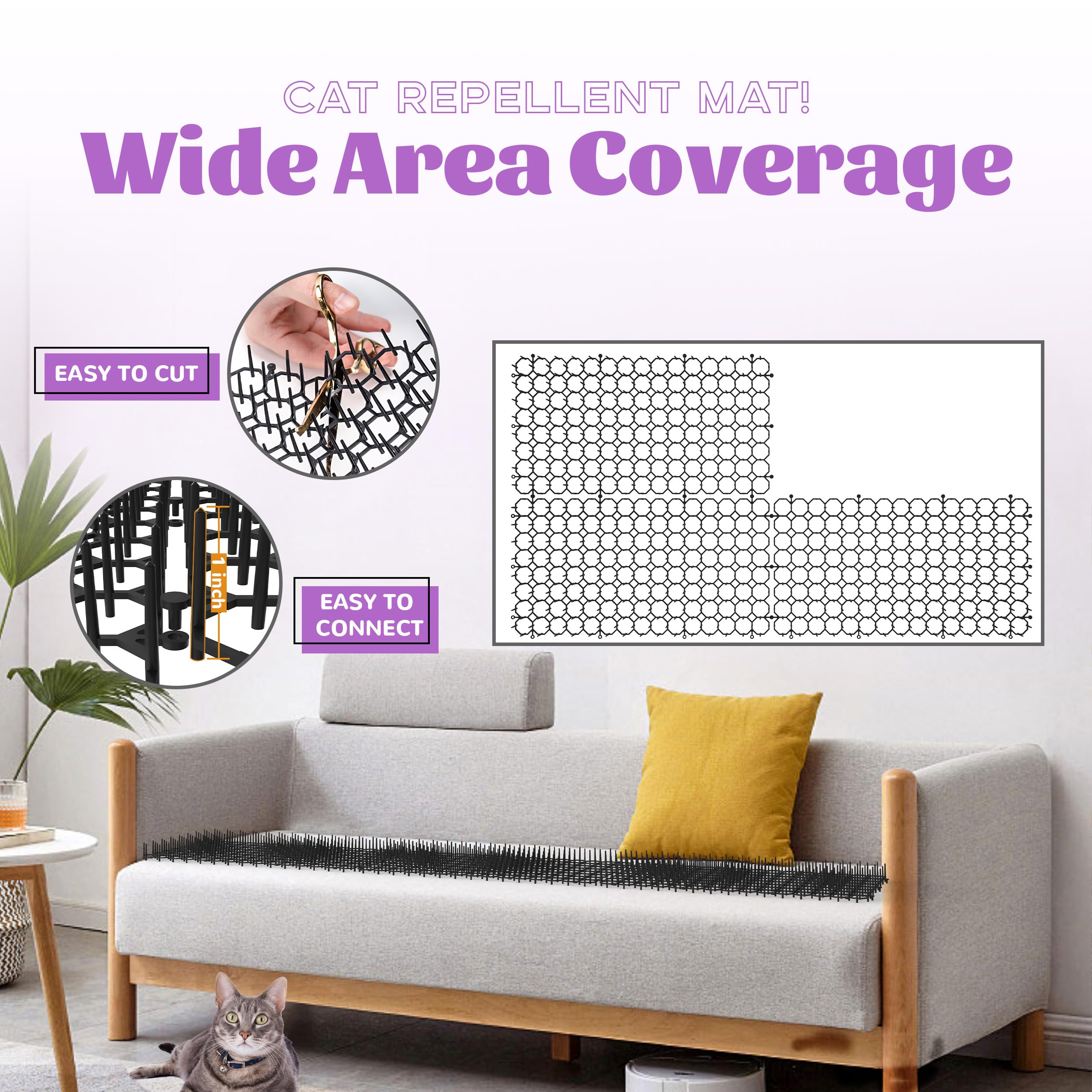 OCEANPAX durable design scat mat provides long-lasting pet deterrence.