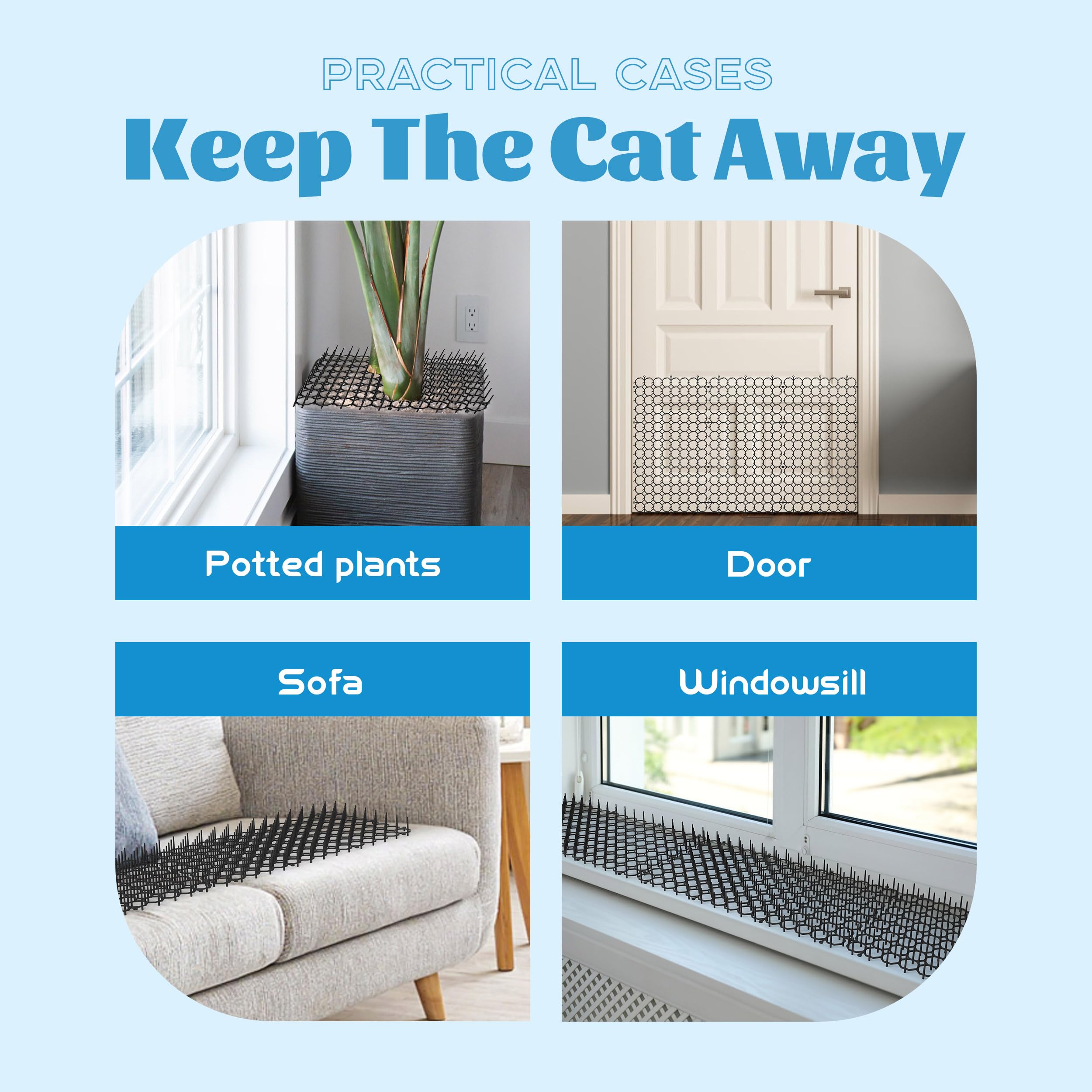 OceanPax scat mat spikes keep pets and pests away from plants.