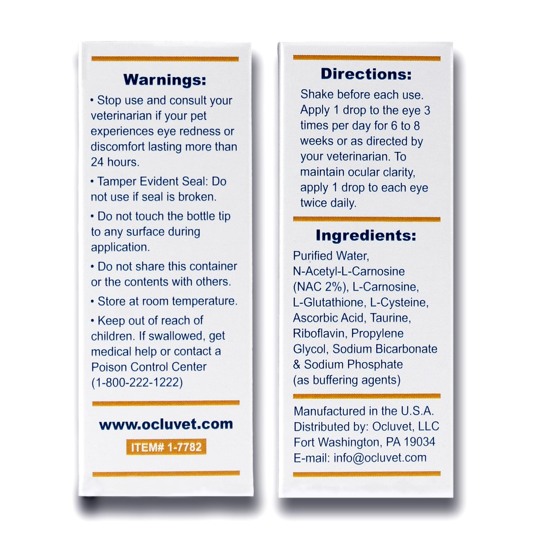 OcluVet Eye Drops antioxidants visual emphasizing a five-antioxidant blend.