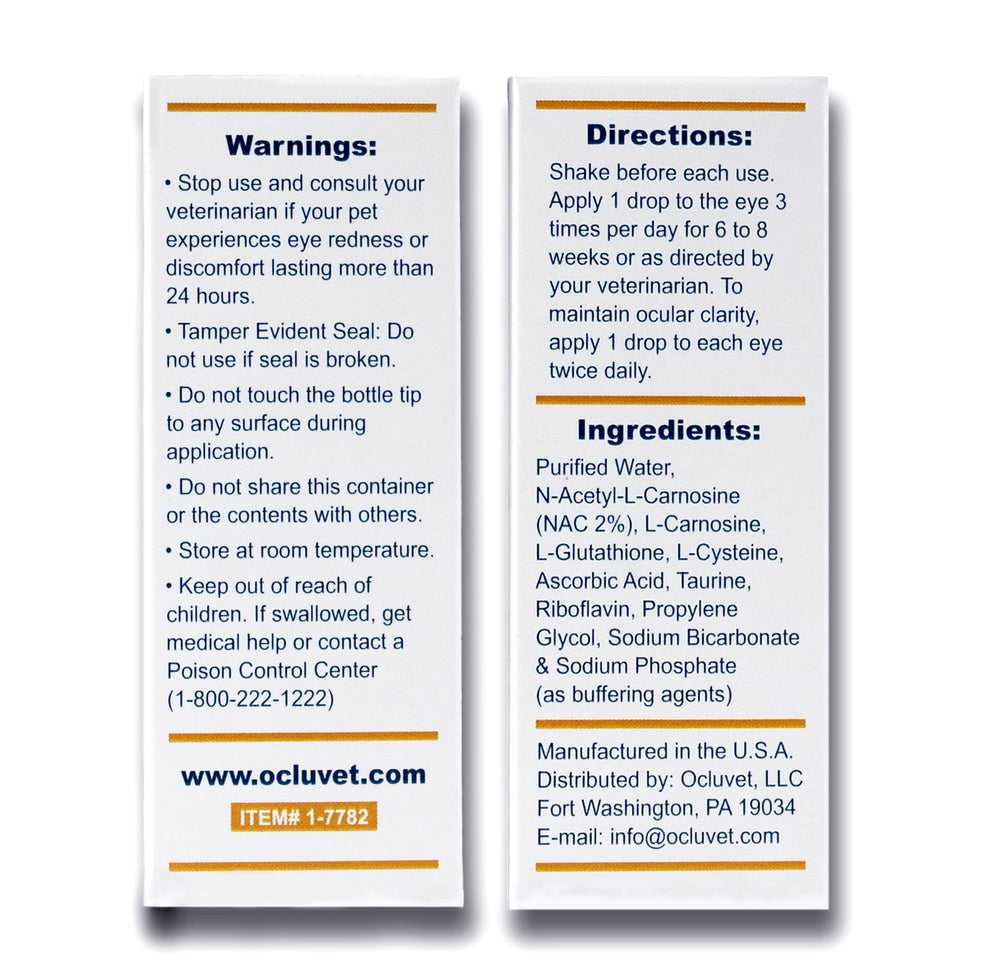 OcluVet Eye Drops antioxidants visual emphasizing a five-antioxidant blend.