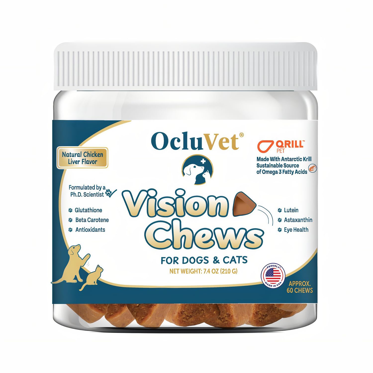 OcluVet Vision Chews bottle front for daily eye wellness support