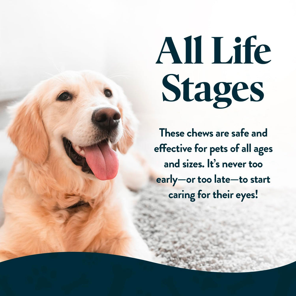 OcluVet Vision Chews label close-up showing omega-3 and lutein ingredients