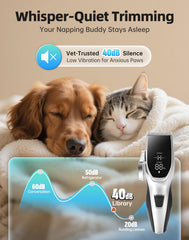 OCPEET six guard combs laid out for small to large pets, enabling customizable looks.