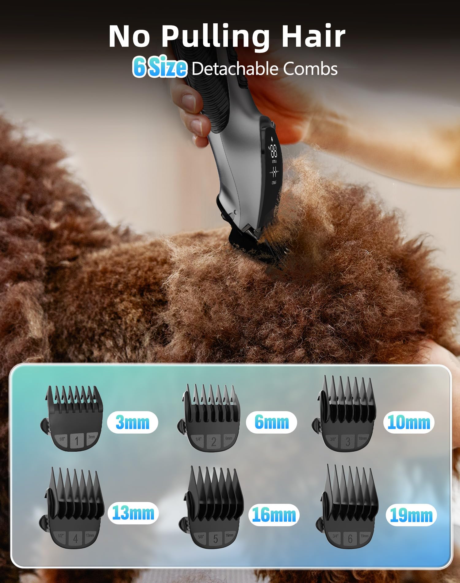 OCPEET ergonomic anti-slip handle reduces fatigue during grooming