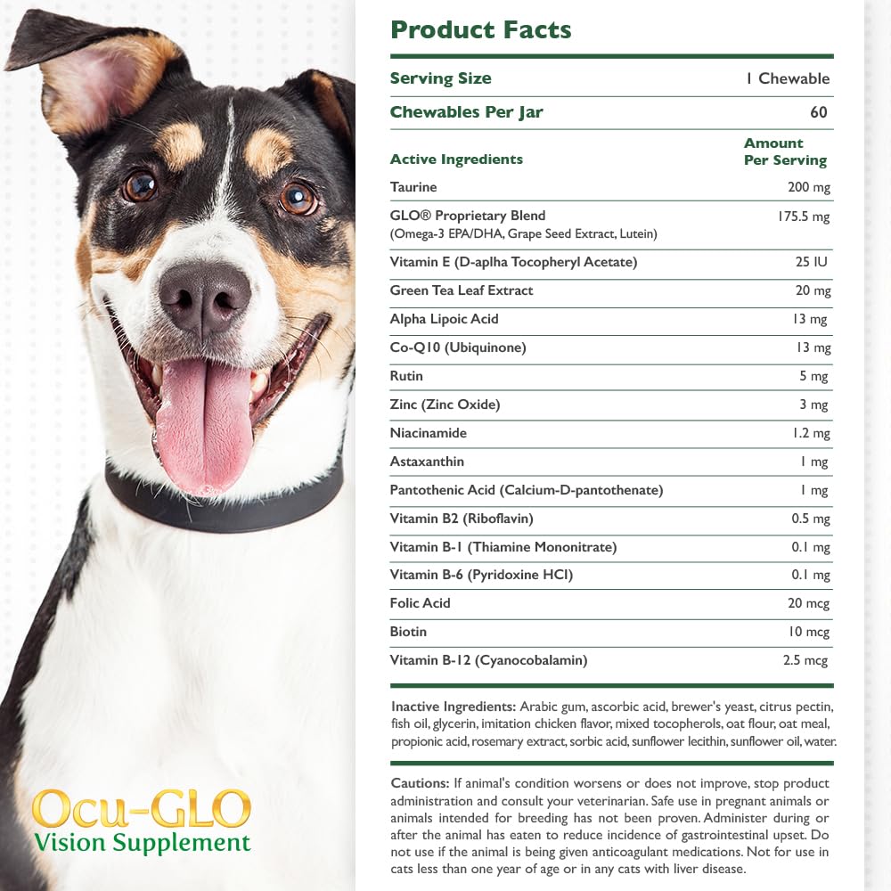 Ocu-GLO chew bites close-up highlights tasty texture for easy daily administration