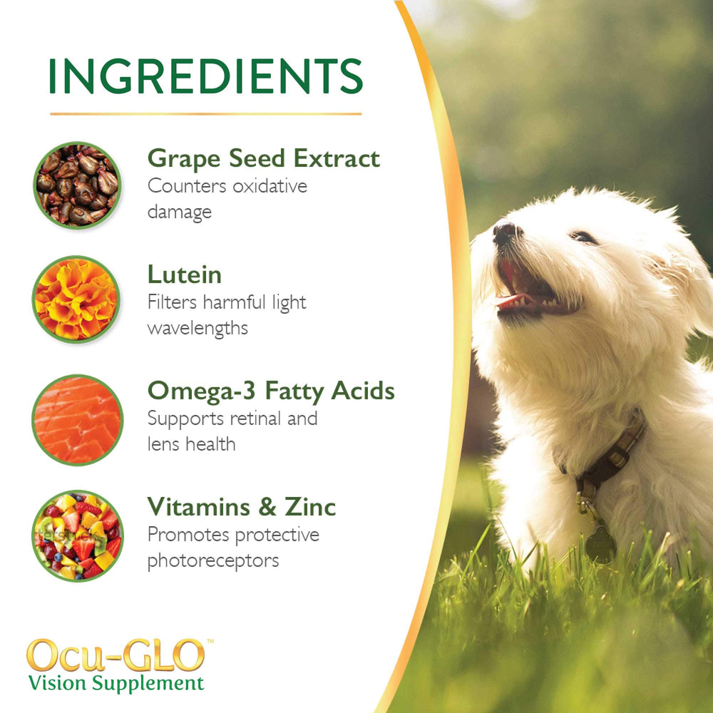 Ocu-GLO suitable for medium to large dogs, supporting eye health.