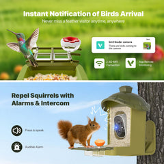 oddkont Smart Bird Feeder 1.25L food container view showing capacity