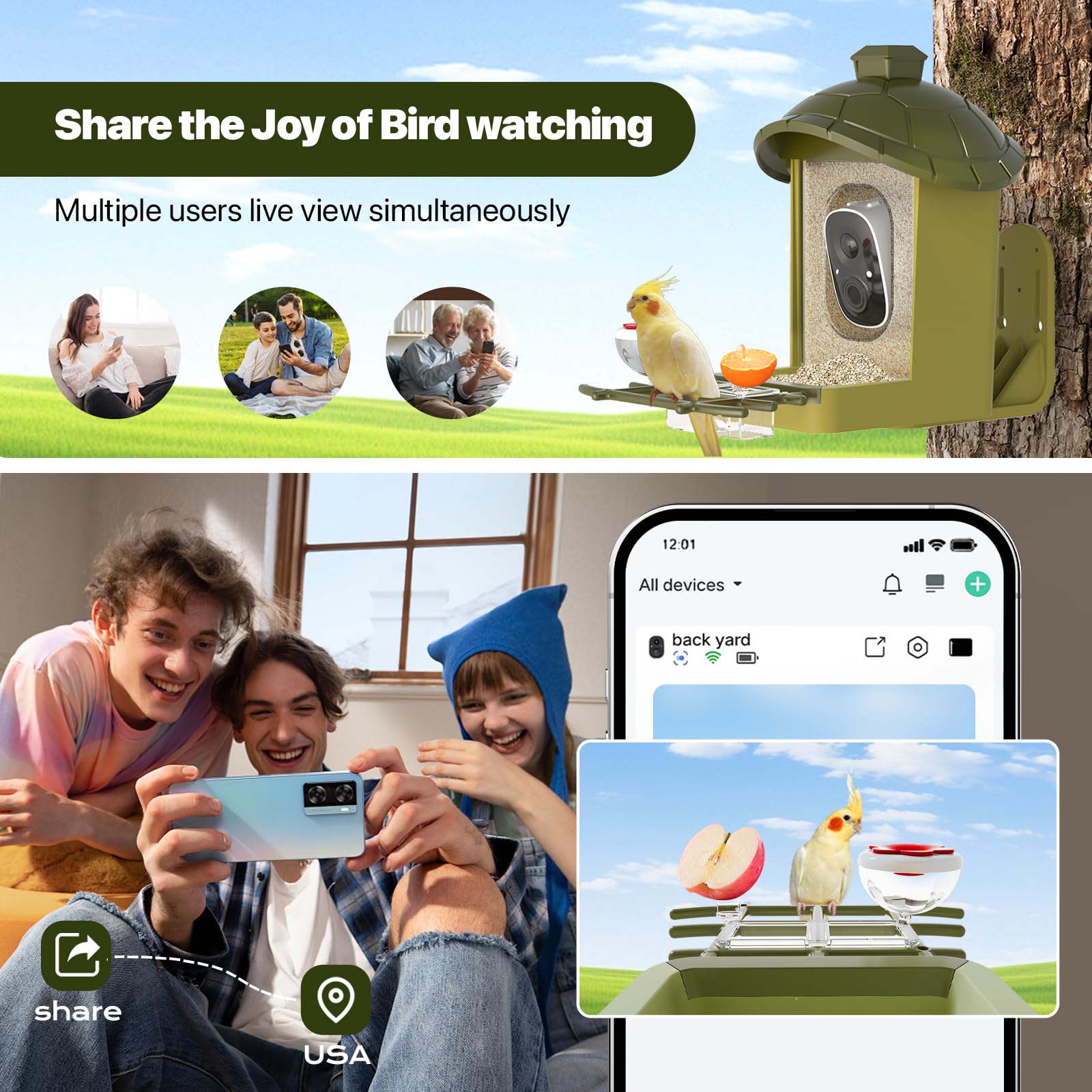 oddkont Smart Bird Feeder AI species ID highlighting bird identification