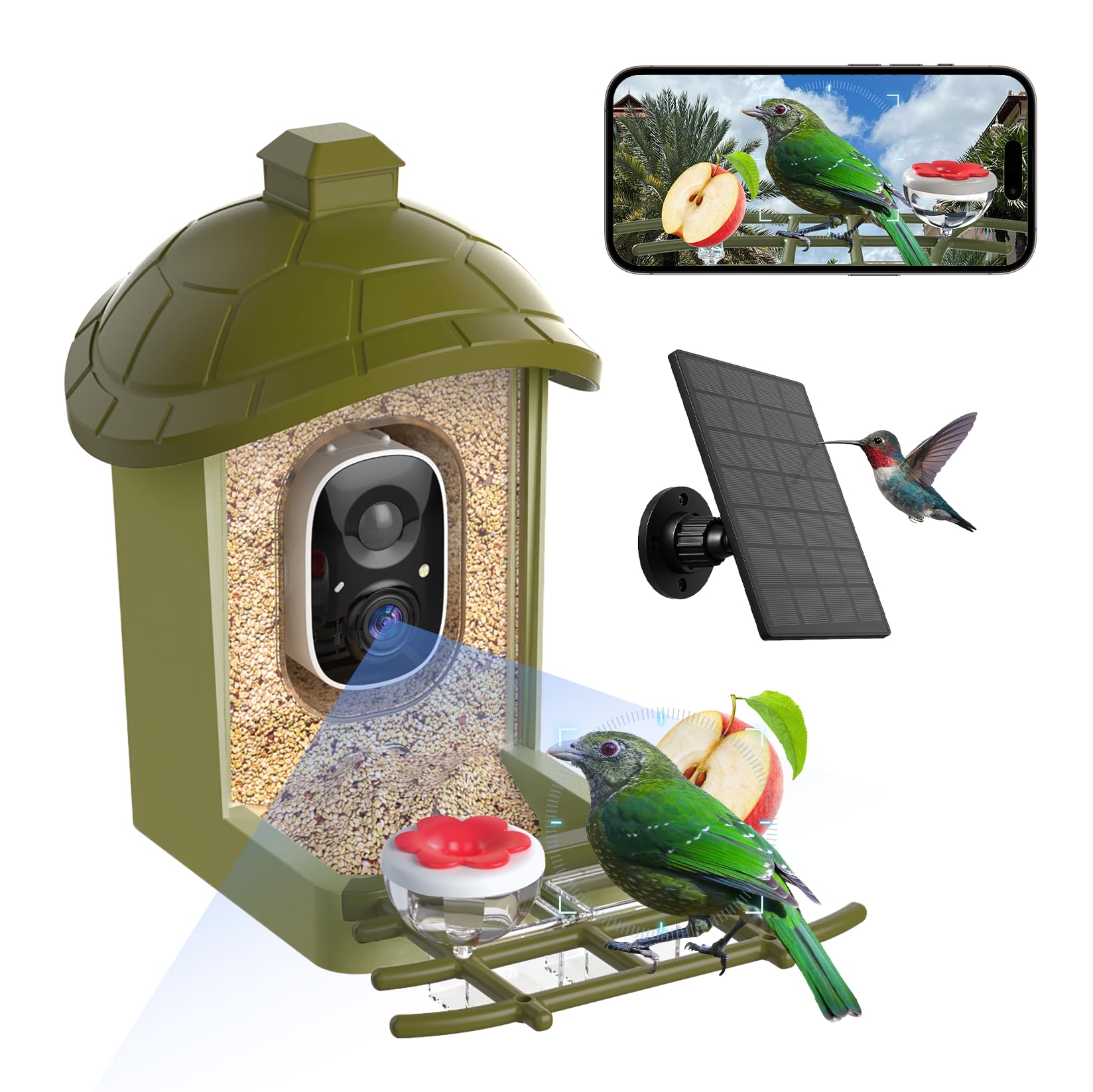 oddkont Smart Bird Feeder camera with 2K outdoor view for wildlife watching