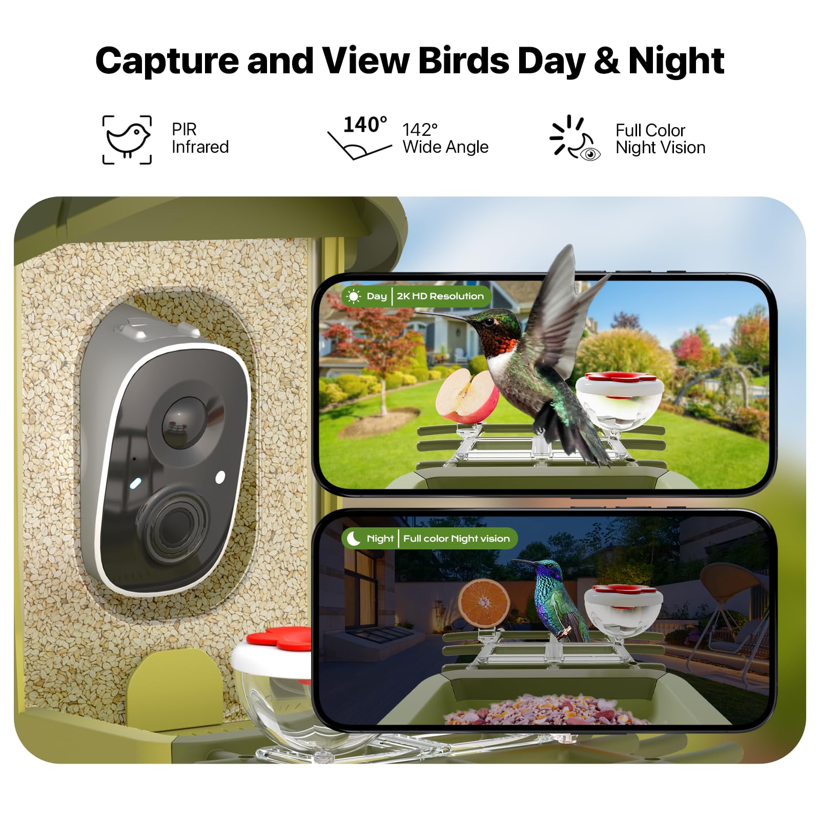 oddkont Smart Bird Feeder solar panel adjustable angle for power