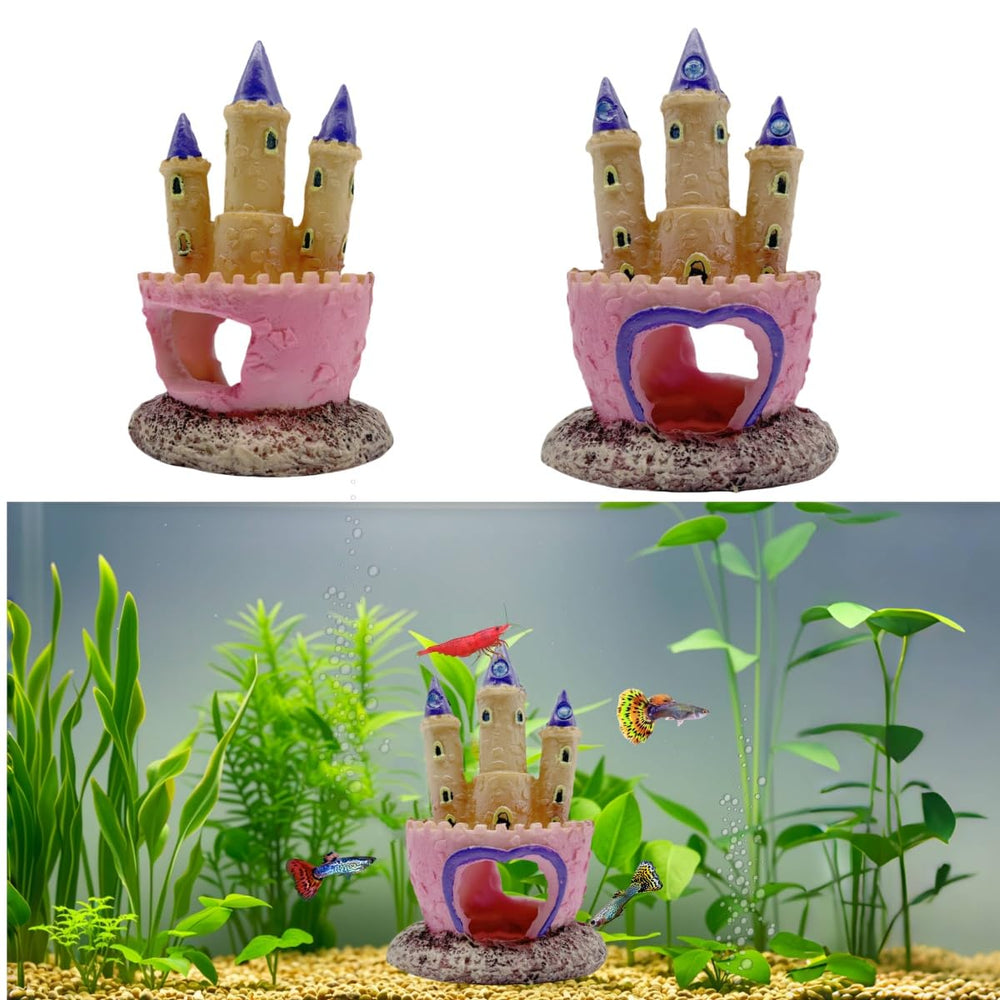 Odebyata easy-maintenance castle sits securely on tank bottom.