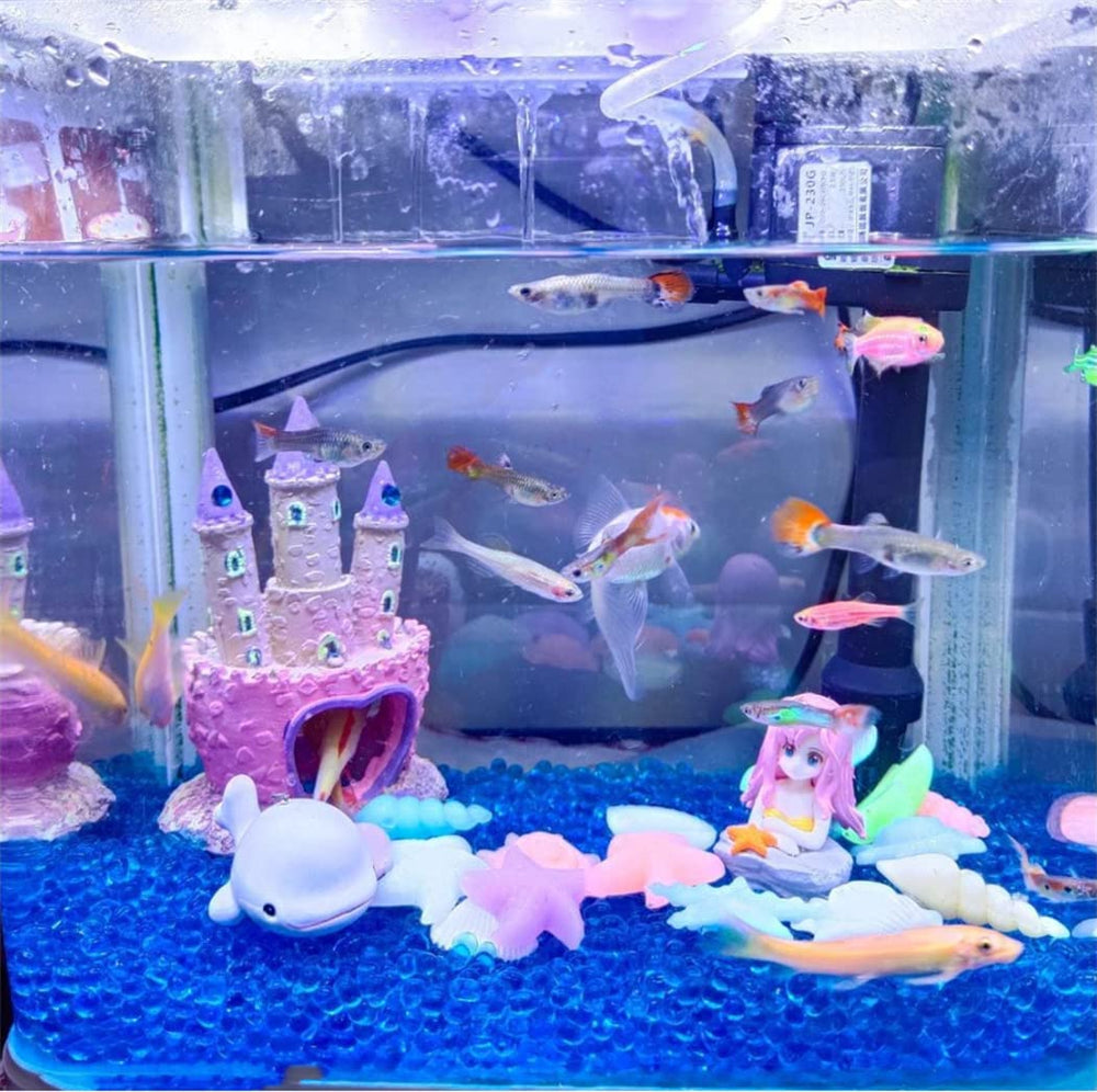 Odebyata fairy castle decor for aquariums doubles as centerpiece or party decor.