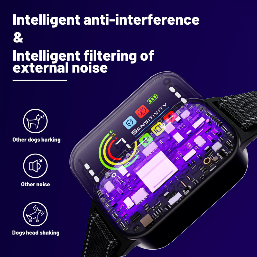 ODIFRBI Bark Collar usage at night with reflective trim improves visibility