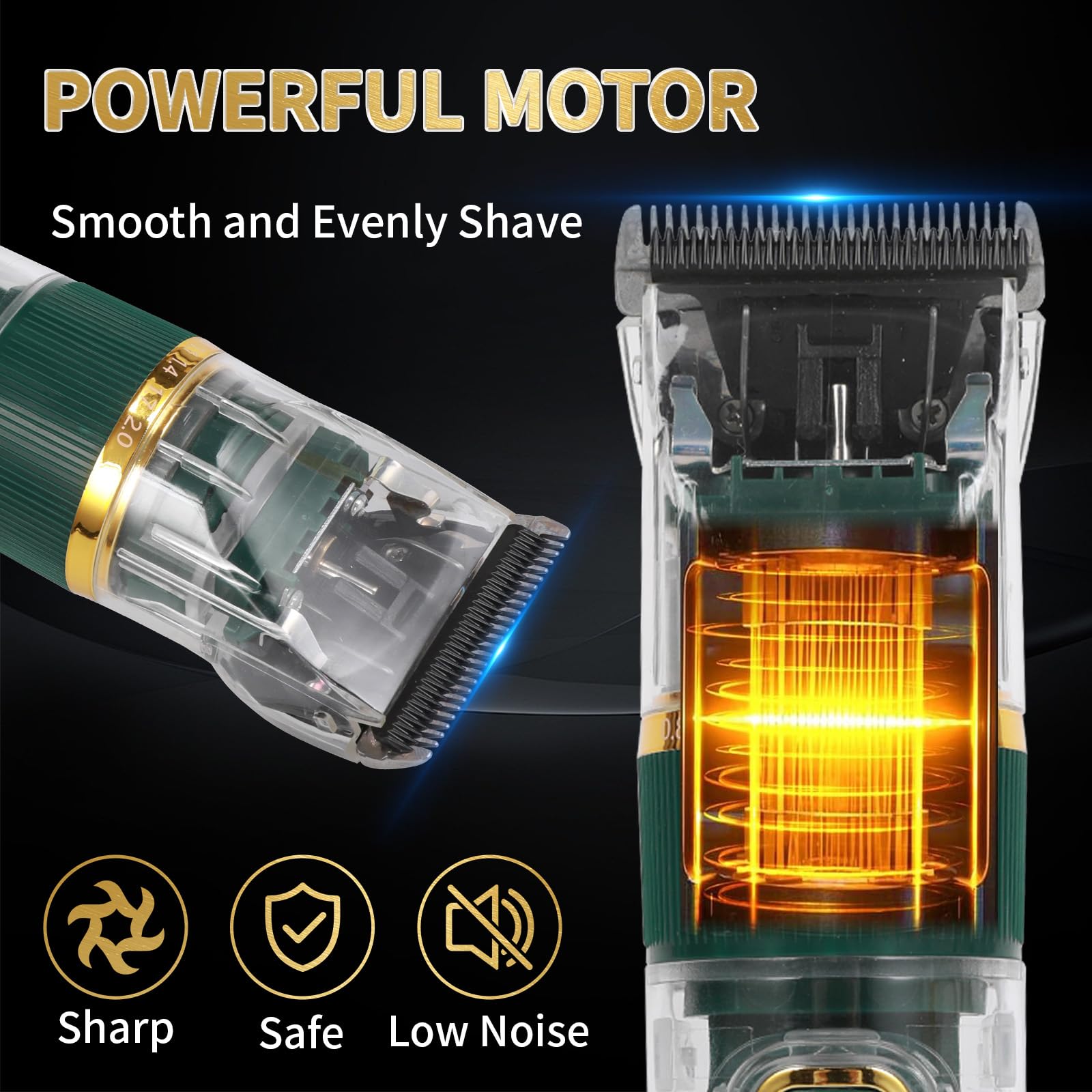 ODJSY clipper with 4 guide combs offers versatile length options.