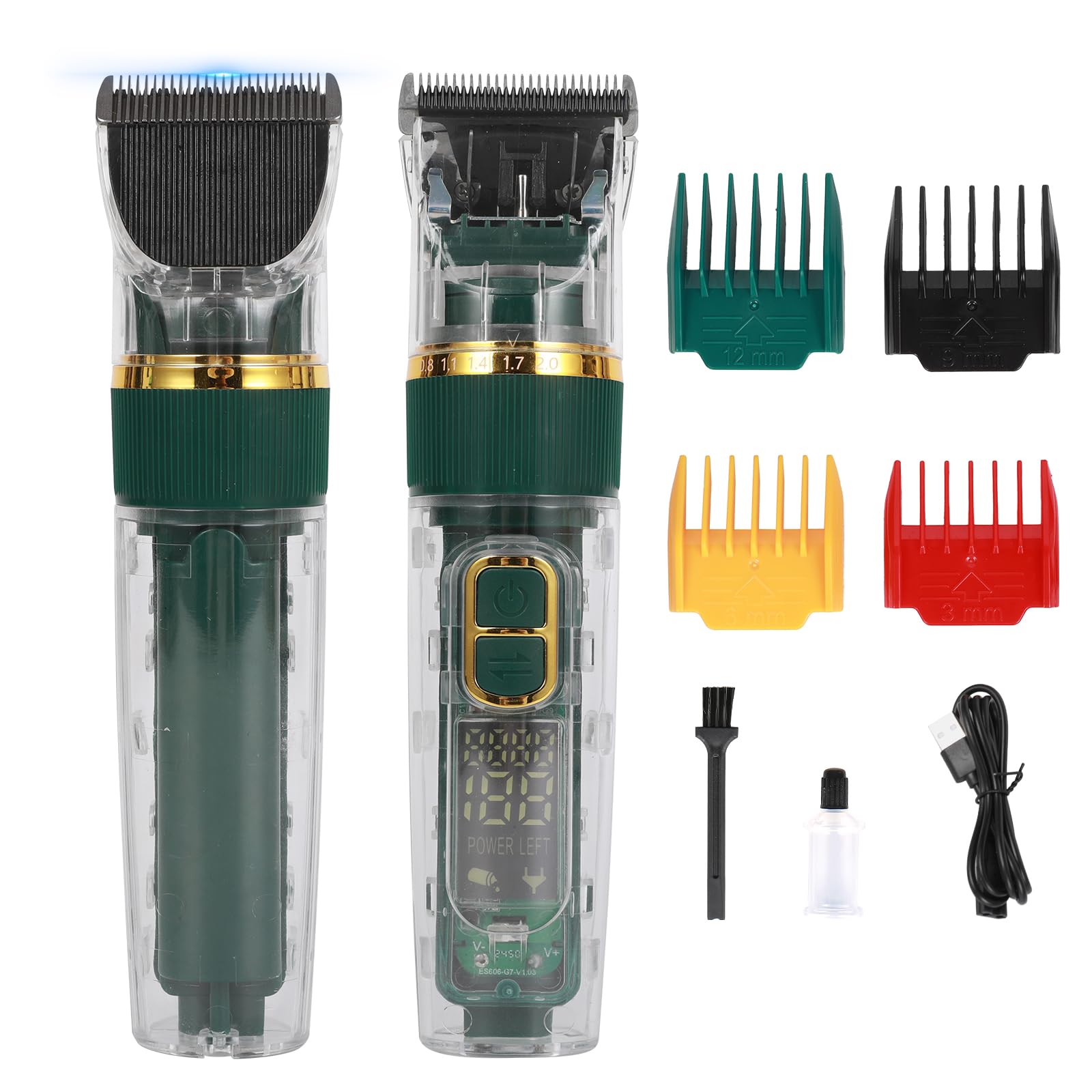 ODJSY pet grooming clipper front view shows ergonomic design for comfortable grooming.
