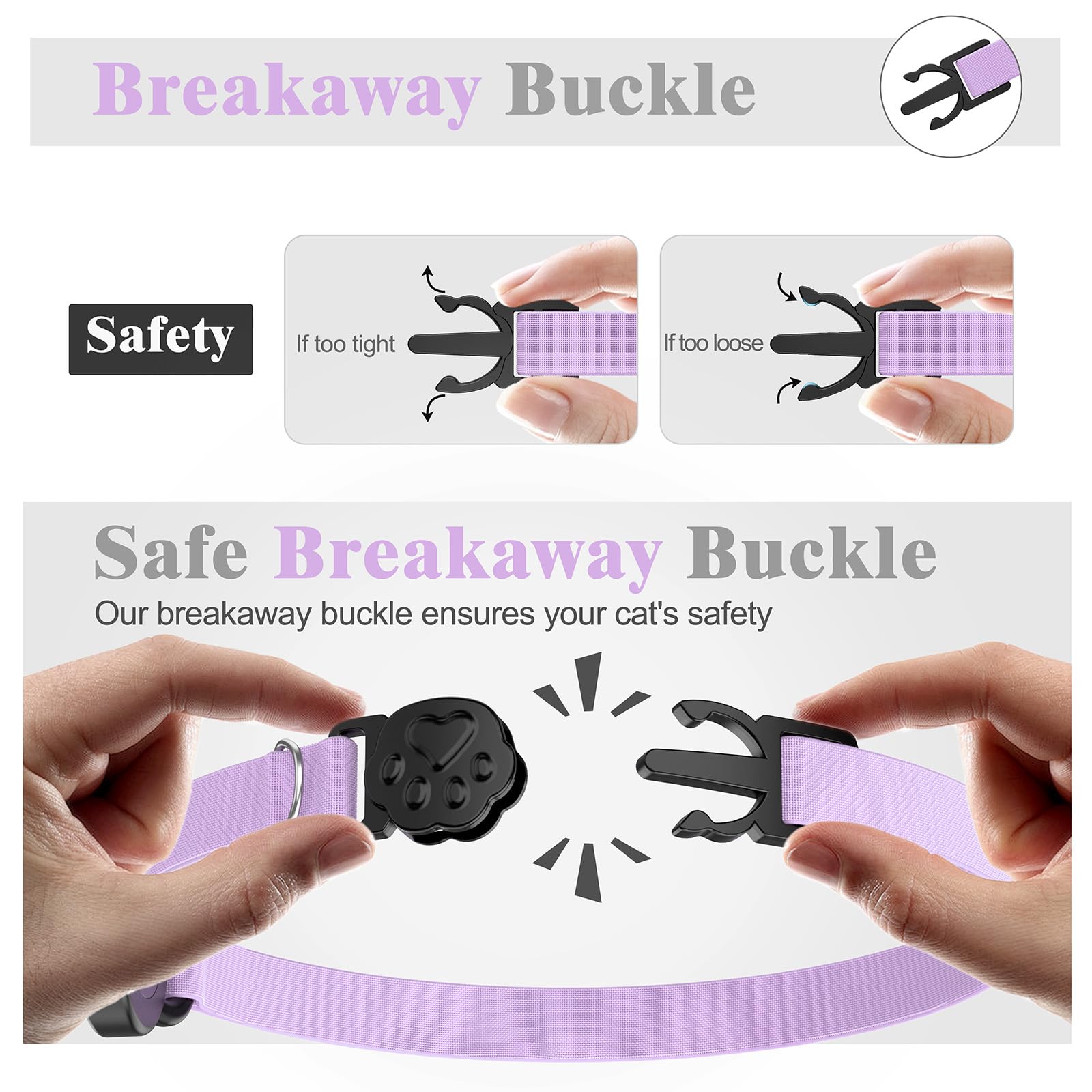 Odokele adjustable-fit-8-12-5-inch cat collar adapts to growing cats.