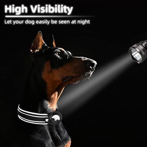 Odokele AirTag collar with reflective stitching boosts nighttime visibility and safety.