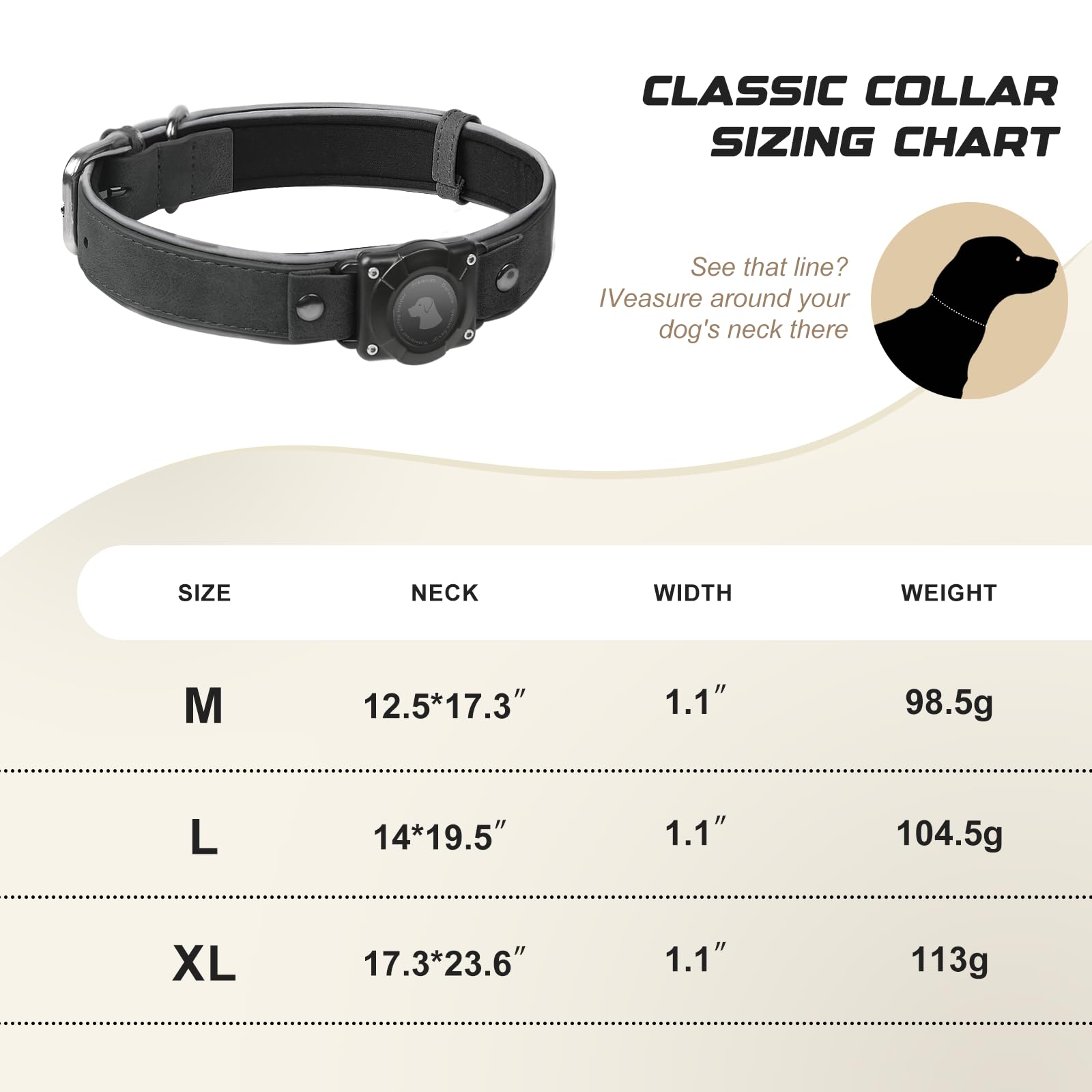 Odokele AirTag dog collar black XL offers premium style with durable performance.