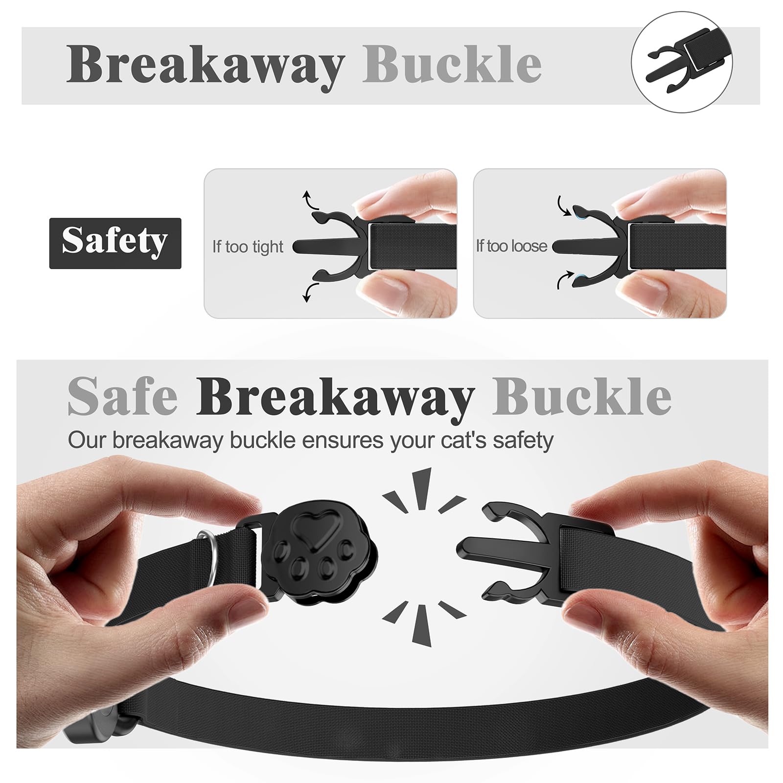 Adjustable stretch from 8 to 12.5 inches on Odokele collar.
